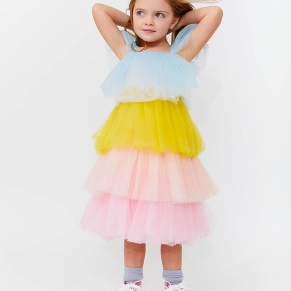 Lola and the Boys Pastel Tiered Tulle Dress size 2 - Picture 1 of 3